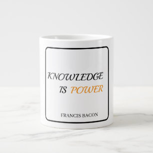 Knowledge Is Power Bacon Minimal Large Coffee Mug