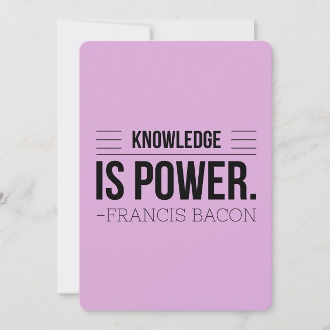 Knowledge Is Power Francis Bacon Motivation Quote (Front)