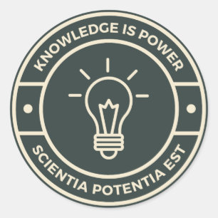 KNOWLEDGE IS POWER In Latin Classic Round Sticker