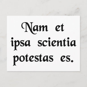 Knowledge is power. postcard