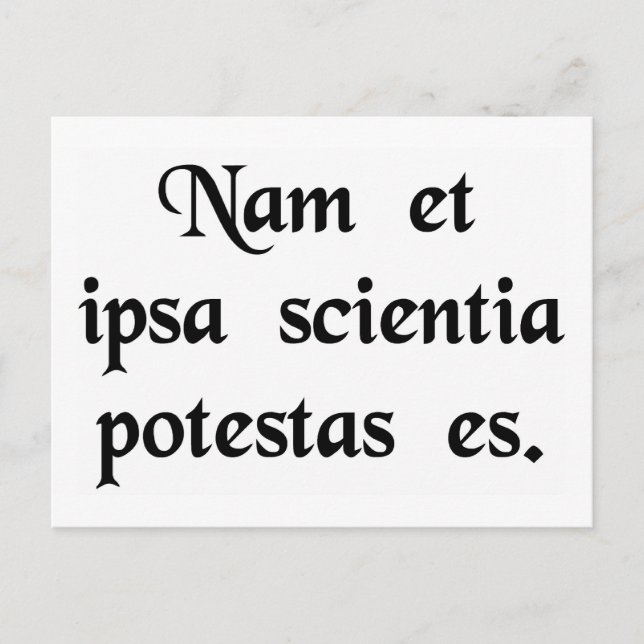 Knowledge is power. postcard (Front)