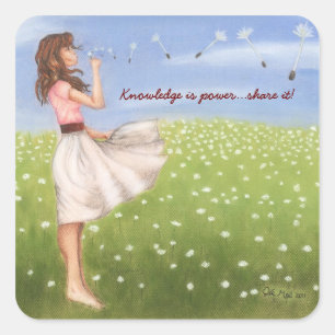 Knowledge is power...share it! square sticker