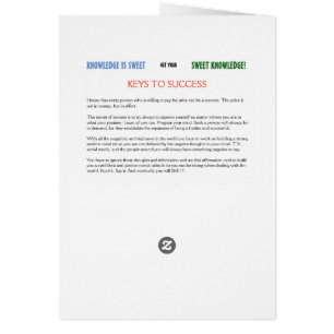 KNOWLEDGE IS SWEET AFFIRMATION CARD