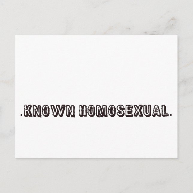 Known Homosexual Postcard (Front)