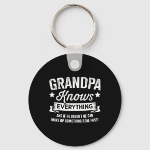 Knows Everything Fathers Day Birthday Christmas Key Ring