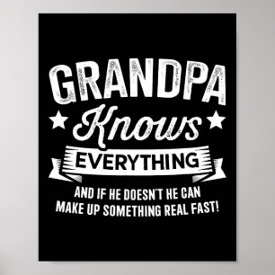 Knows Everything Fathers Day Birthday Christmas  Poster