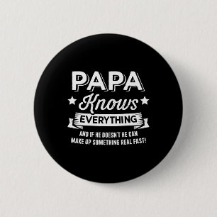 Knows Everything For Grandpa Fathers Day Birthday 6 Cm Round Badge