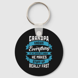 Knows Everything Funny Father's Day Costume Key Ring