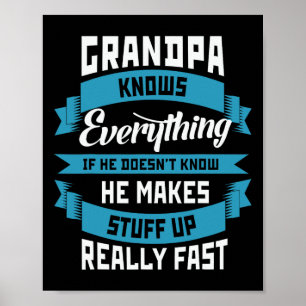 Knows Everything Funny Father's Day Costume Poster