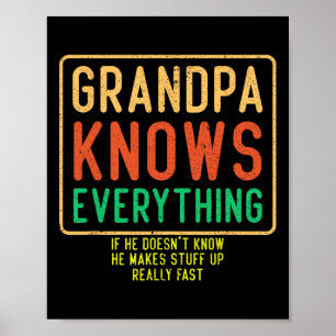 Knows Everything Funny Grandpa Fathers Day  Poster