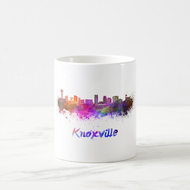 Knoxville skyline in watercolor coffee mug (Center)