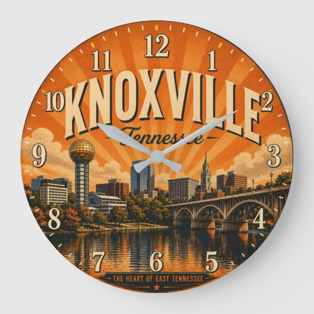Knoxville Tennessee Large Clock (Front)