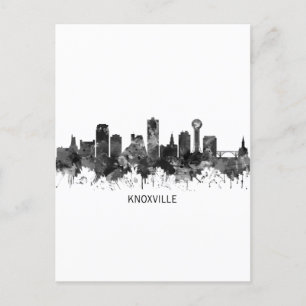 Knoxville Tennessee Skyline BW Holiday Postcard