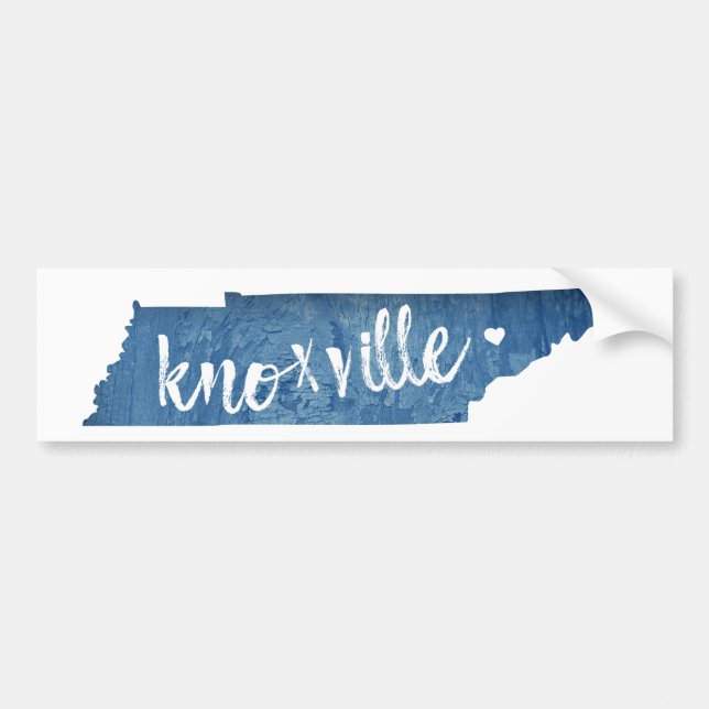 Knoxville, Tennessee Wood Grain Bumper Sticker (Front)