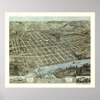 Knoxville, TN Panoramic Map - 1871 Poster