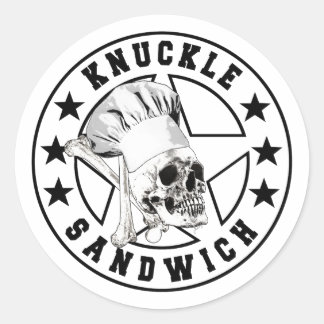 Knuckle Sandwich All Star Black Knockout Classic Round Sticker