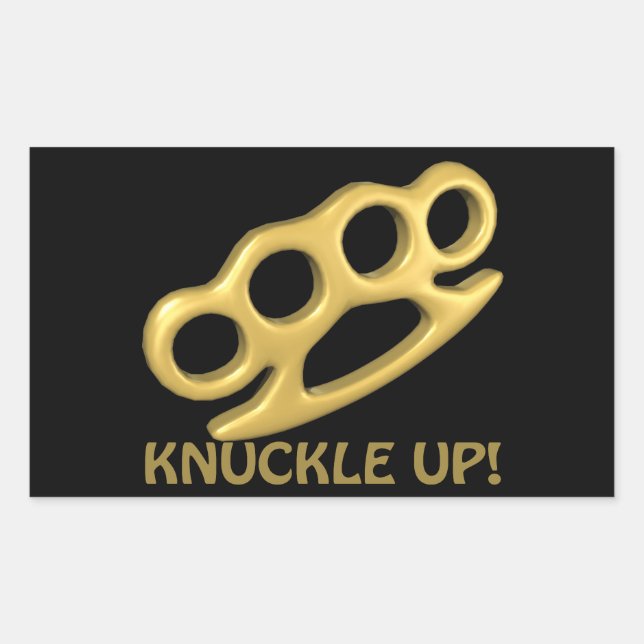 Knuckle Up Rectangular Sticker (Front)