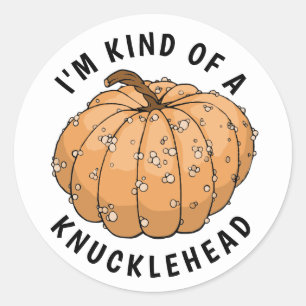 Knucklehead pumpkin  classic round sticker