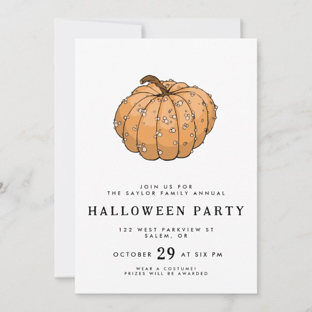 Knucklehead pumpkin design invitation (Front)