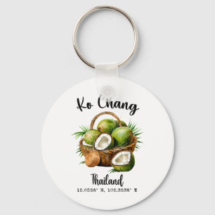 Ko Chang Coconut Thailand Tropical Island Gps Vaca Key Ring