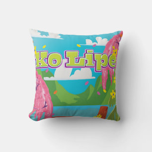 Ko Lipe cartoon travel poster art. Cushion