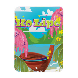 Ko Lipe cartoon travel poster art. Magnet
