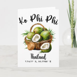 Ko Phi Phi Coconut Thailand Tropical Koh Island Gp Card