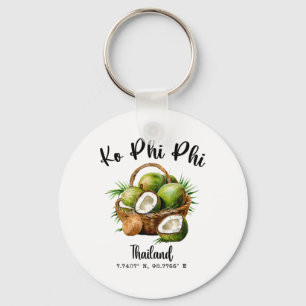 Ko Phi Phi Coconut Thailand Tropical Koh Island Gp Key Ring