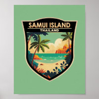 Ko Samui Island Thailand Travel Art Badge
