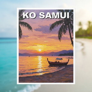 Ko Samui Thailand Sunset Postcard