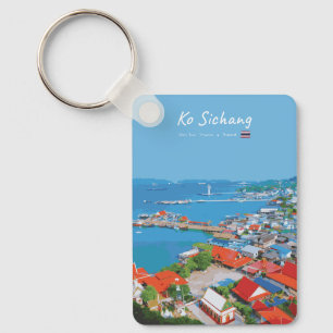 Ko Sichang, Thailand - Vibrant Harbour View Classi Key Ring