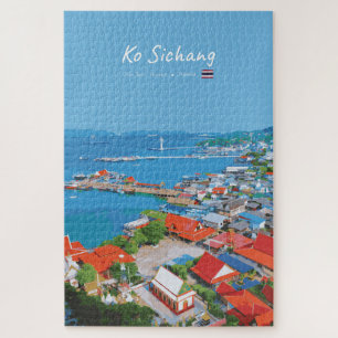 Ko Sichang, Thailand - Vibrant Harbour View Jigsaw Puzzle