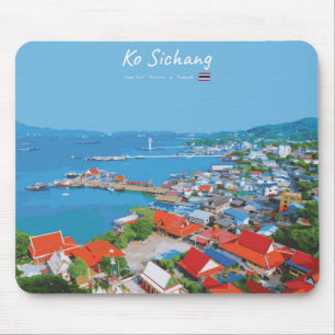 Ko Sichang, Thailand - Vibrant Harbour View Mouse Pad