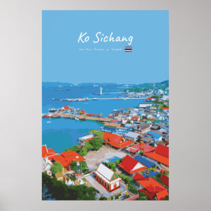 Ko Sichang, Thailand - Vibrant Harbour View Poster