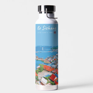 Ko Sichang, Thailand - Vibrant Harbour View Water Bottle