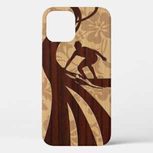 Koa Wood Surfer Surfboard  iPhone 12 Pro Case
