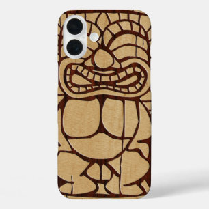 Koa Wood Tiki Ailani Surfboard iPhone 16 Plus Case