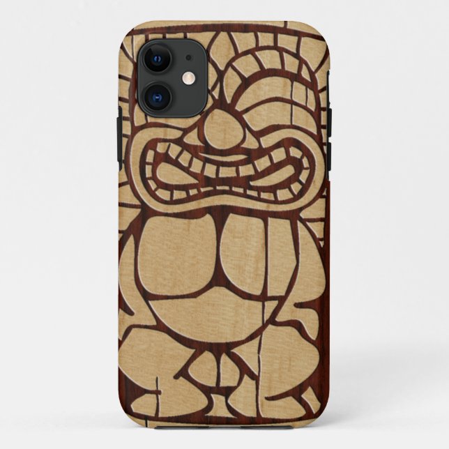 Koa Wood Tiki Ailani Surfboard iPhone 5 Cases (Back)