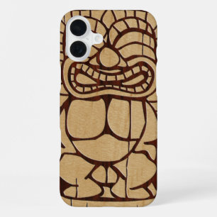 Koa Wood Tiki Ailani Surfboard iPhone 16 Plus Case