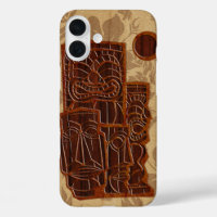 Koa Wood Tiki Sun Faux Wood Surfboard