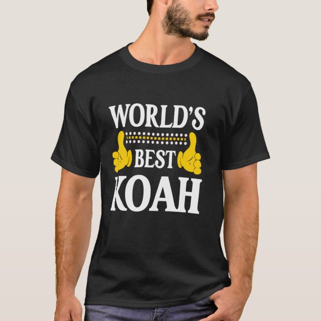 Koah Personal Name Funny First Name World's Best K T-Shirt (Front)