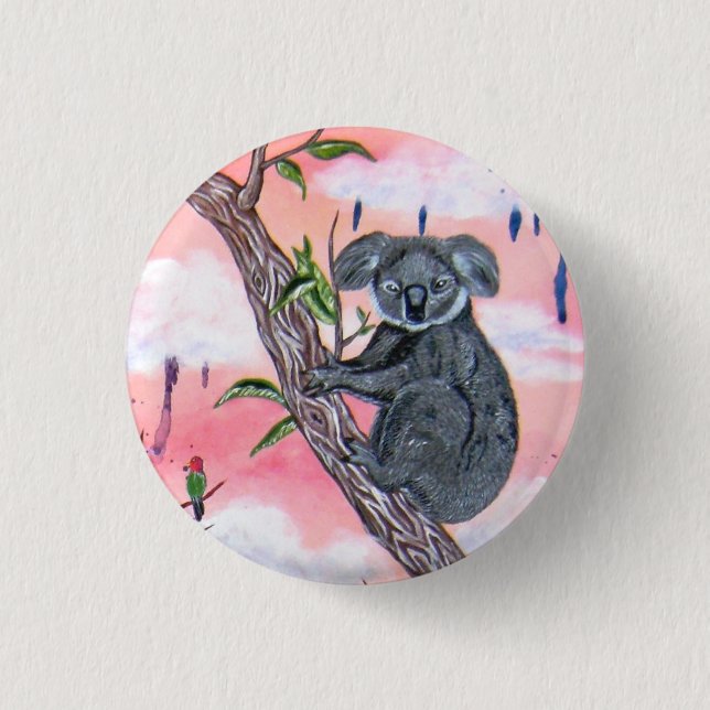 Koala 3 Cm Round Badge (Front)