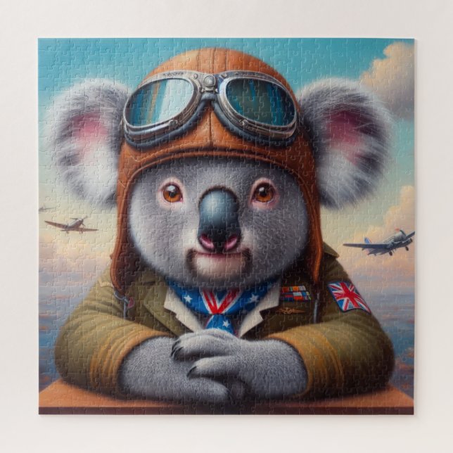 Koala Aeroplane Pilot Jigsaw Puzzle (Vertical)
