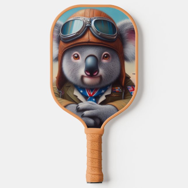 Koala Aeroplane Pilot Pickleball Paddle (Front)