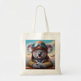 Koala Aeroplane Pilot Tote Bag