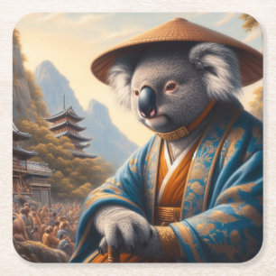 Koala Ancient Japan Square Paper Coaster