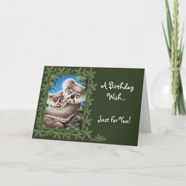Koala and Baby Birthday Card (Front)