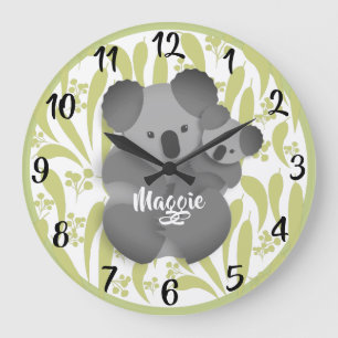 Koala and Baby Joey Large Clock
