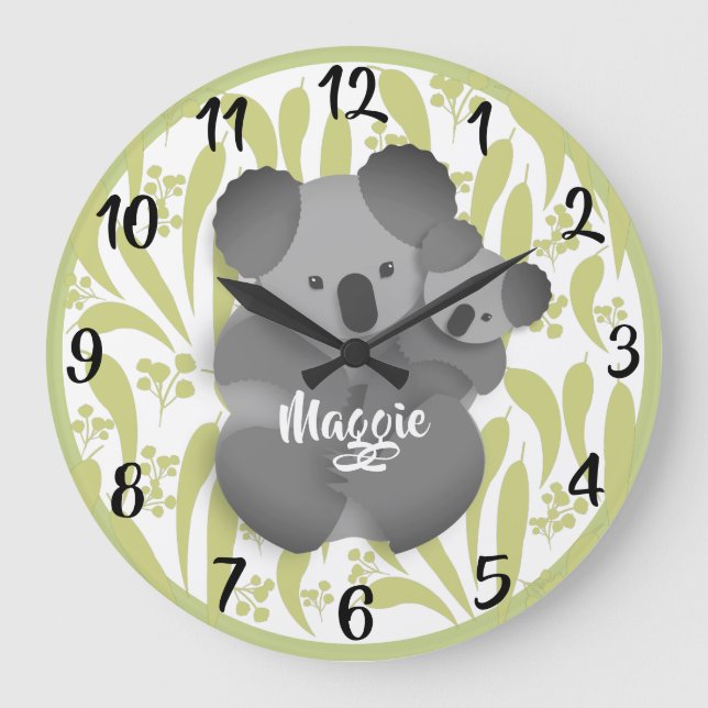 Koala and Baby Joey Large Clock (Front)