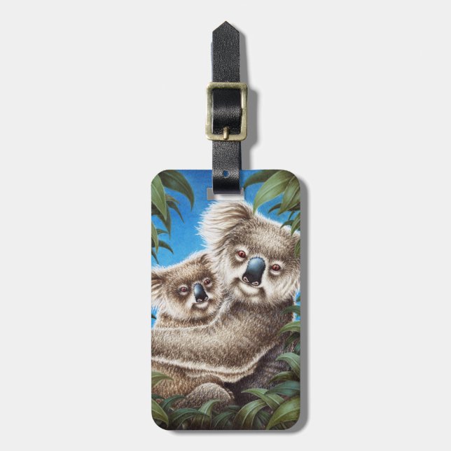 Koala and Baby Luggage Tag (Front Vertical)